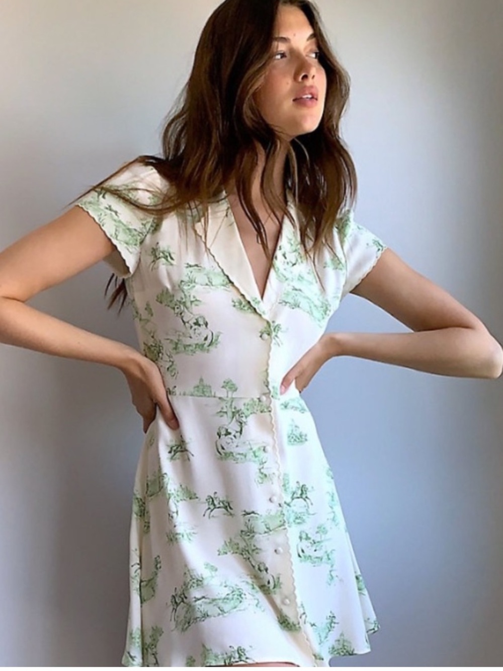 ISO Aritzia Sunday Bedt Dress in coconut/dill  XS/S